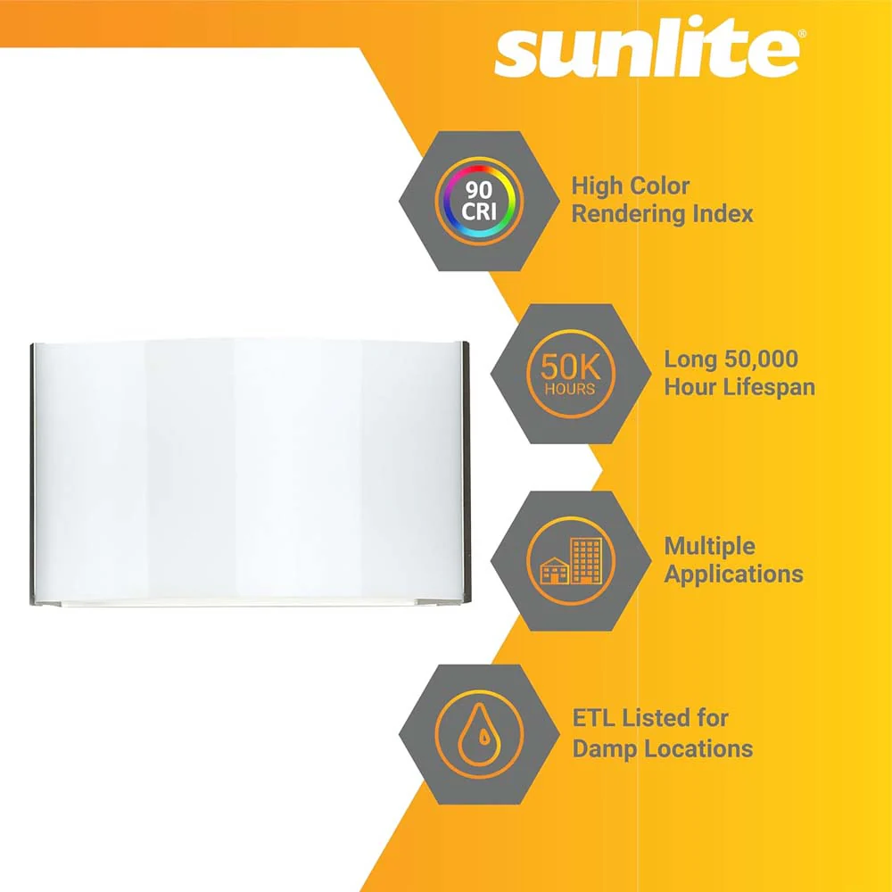 Sunlite 10w LED Decorative Wall Sconce Fixture CCT Selectable 120v - 60w equiv - Image 4