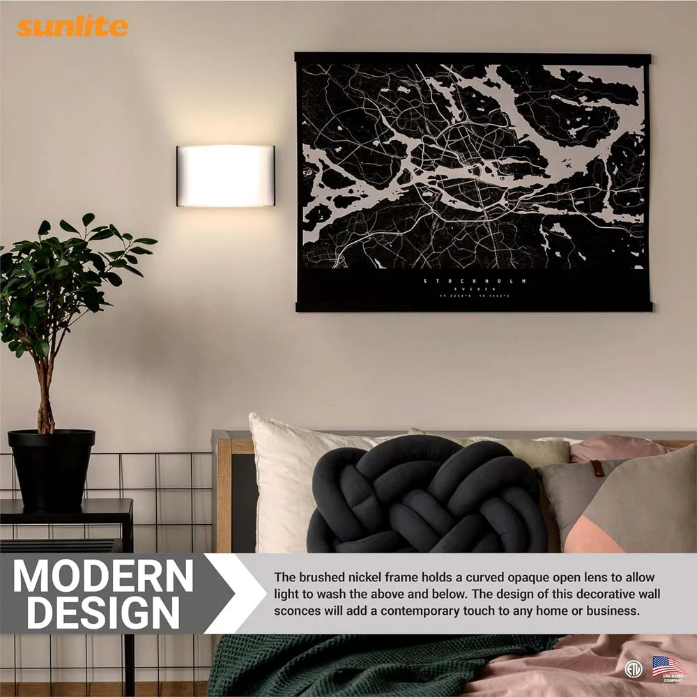 Sunlite 10w LED Decorative Wall Sconce Fixture CCT Selectable 120v - 60w equiv - Image 5
