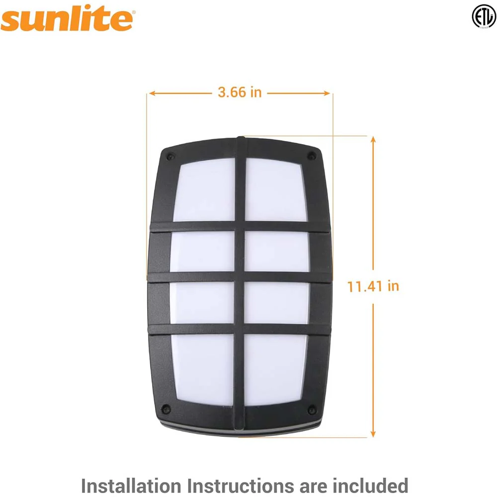 Sunlite 11-In 12w LED Bulkhead Wall Sconce Fixture CCT Selectable - 40w equiv - Image 2