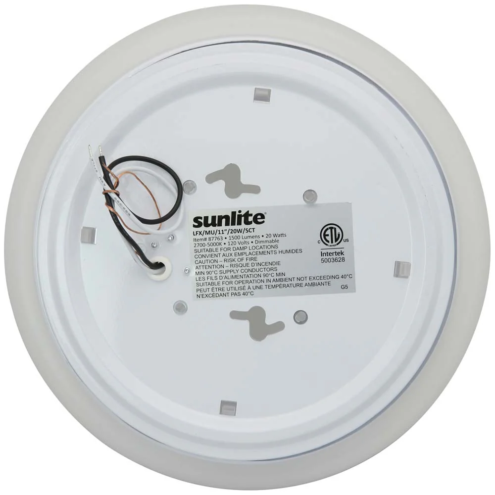 Sunlite 11-In 20w LED Mushroom Ceiling Light Fixture CCT Selectable Dimmable - Image 4