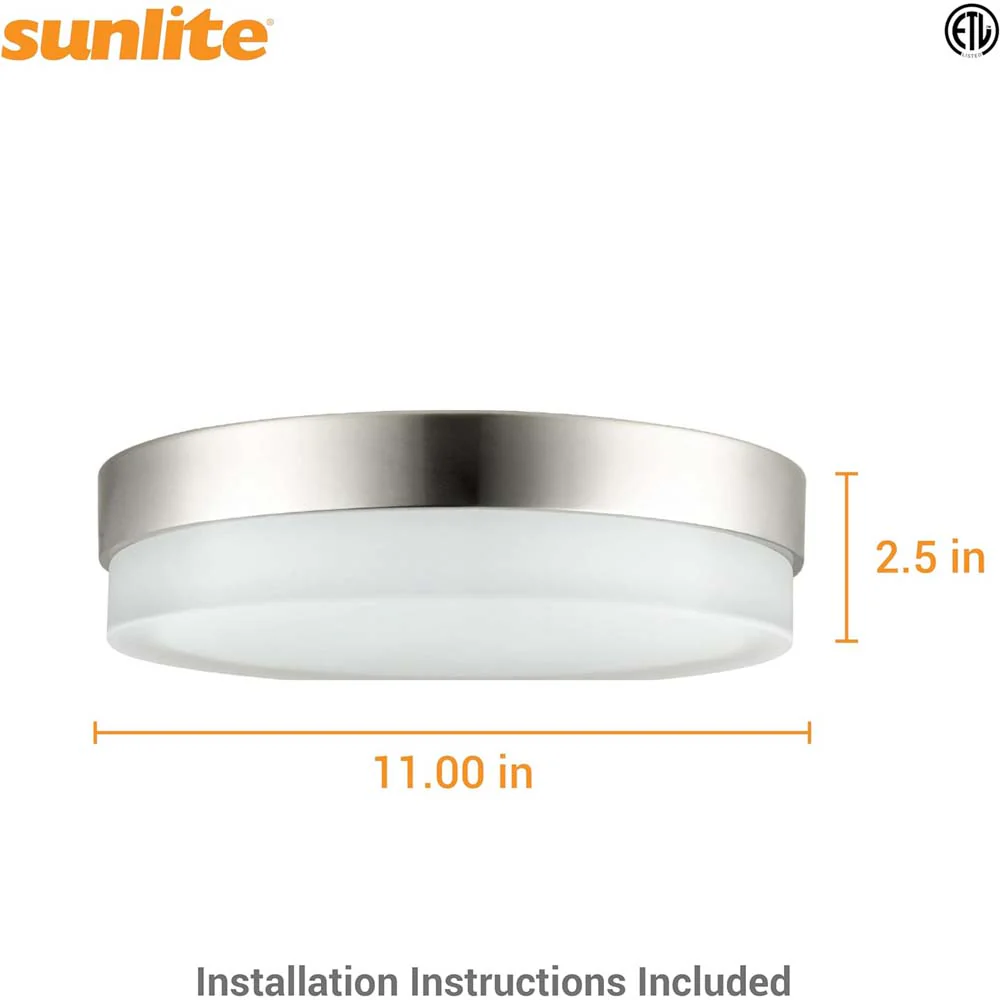 Sunlite 11-in 20w Modern Round Flush Mount Fixture CCT Selectable Dimmable - Image 2