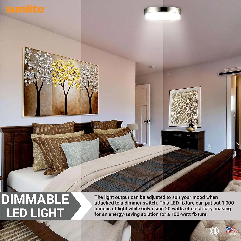 Sunlite 11-in 20w Modern Round Flush Mount Fixture CCT Selectable Dimmable - Image 6