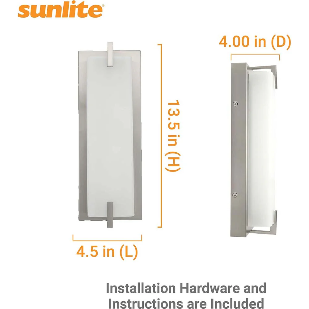 Sunlite 12.3-In 15w LED Modern Wall Sconce Fixture 3000K Dimmable - 60w equiv - Image 2
