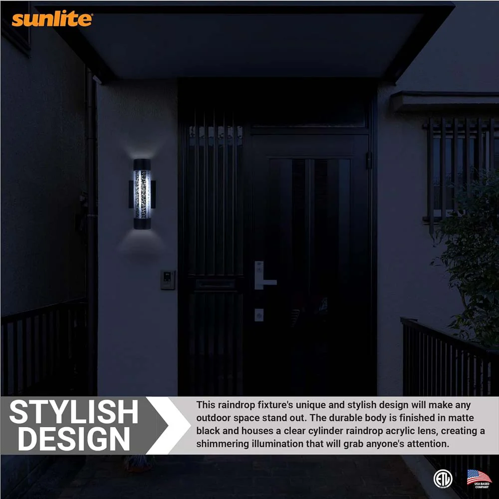 Sunlite 12-In 10w LED Clear Acrylic Cylinder Up/Down Wall Sconce Fixture 120v - Image 4