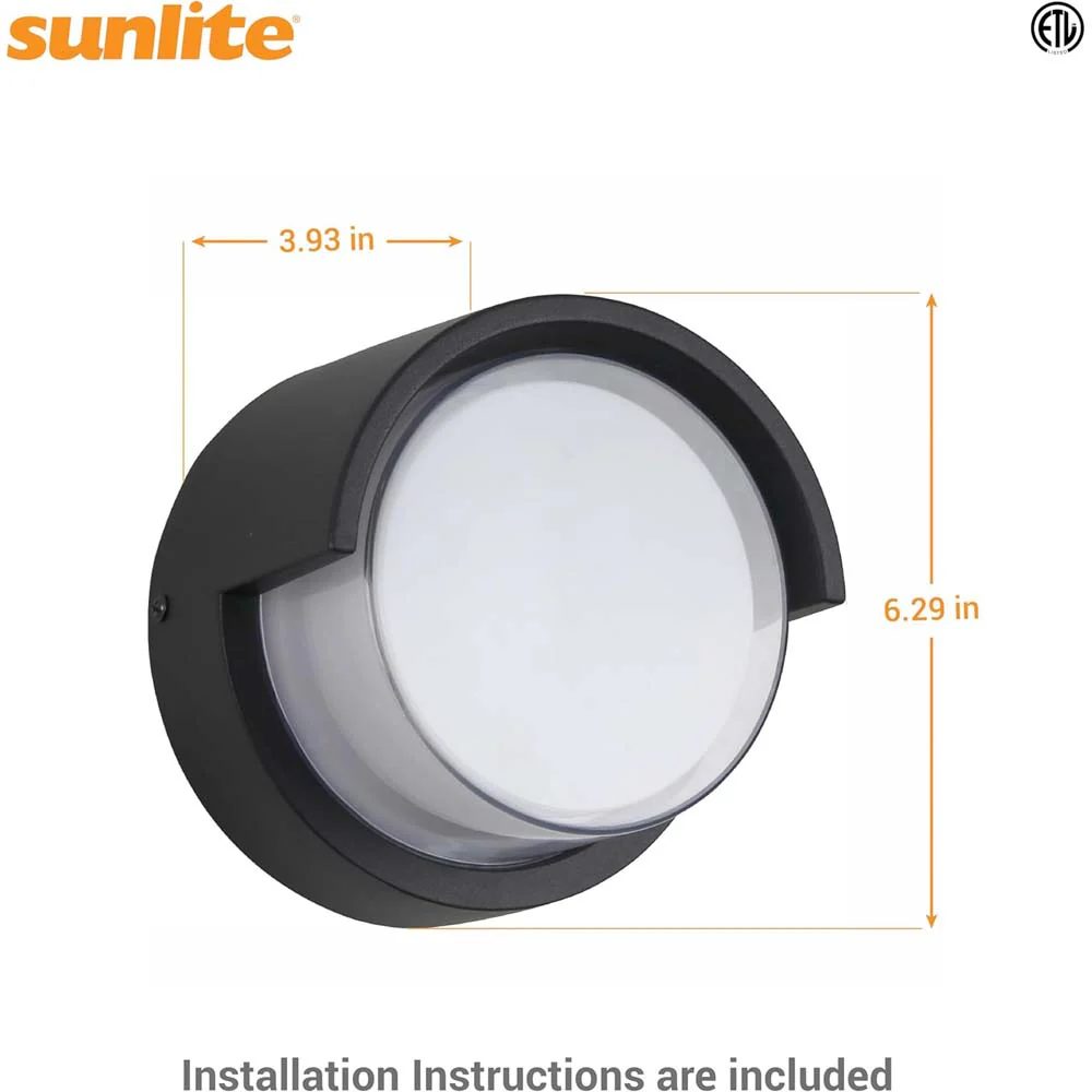 Sunlite 12w LED Canopy Round Modern Outdoor Fixture CCT Selectable - 60w equiv - Image 2