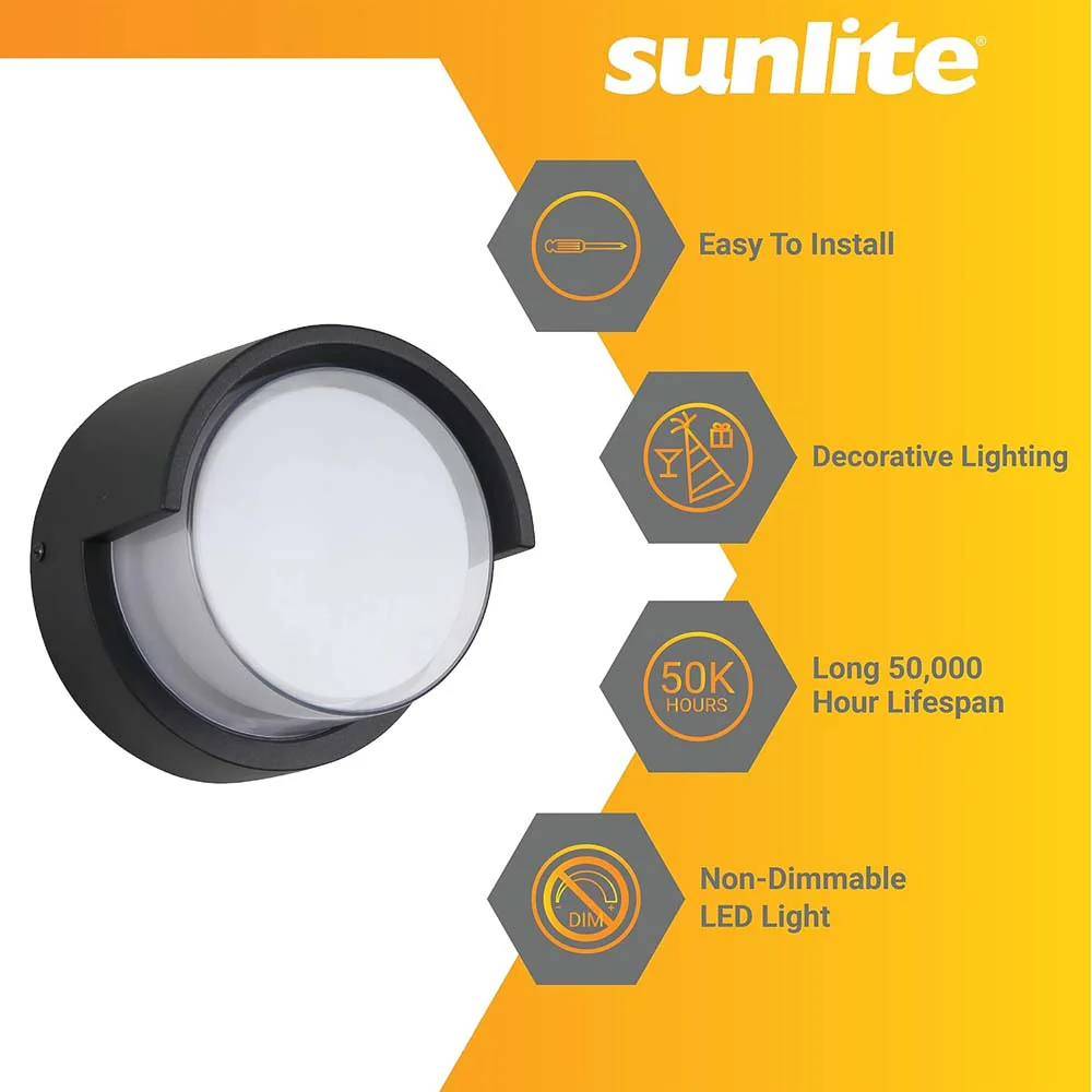 Sunlite 12w LED Canopy Round Modern Outdoor Fixture CCT Selectable - 60w equiv - Image 4
