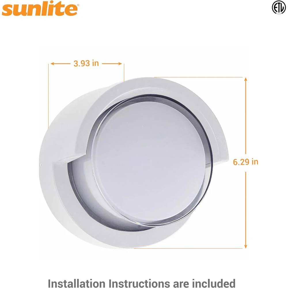 Sunlite 12w LED Canopy Round Modern Outdoor Fixture CCT Selectable - 60w equiv - Image 2