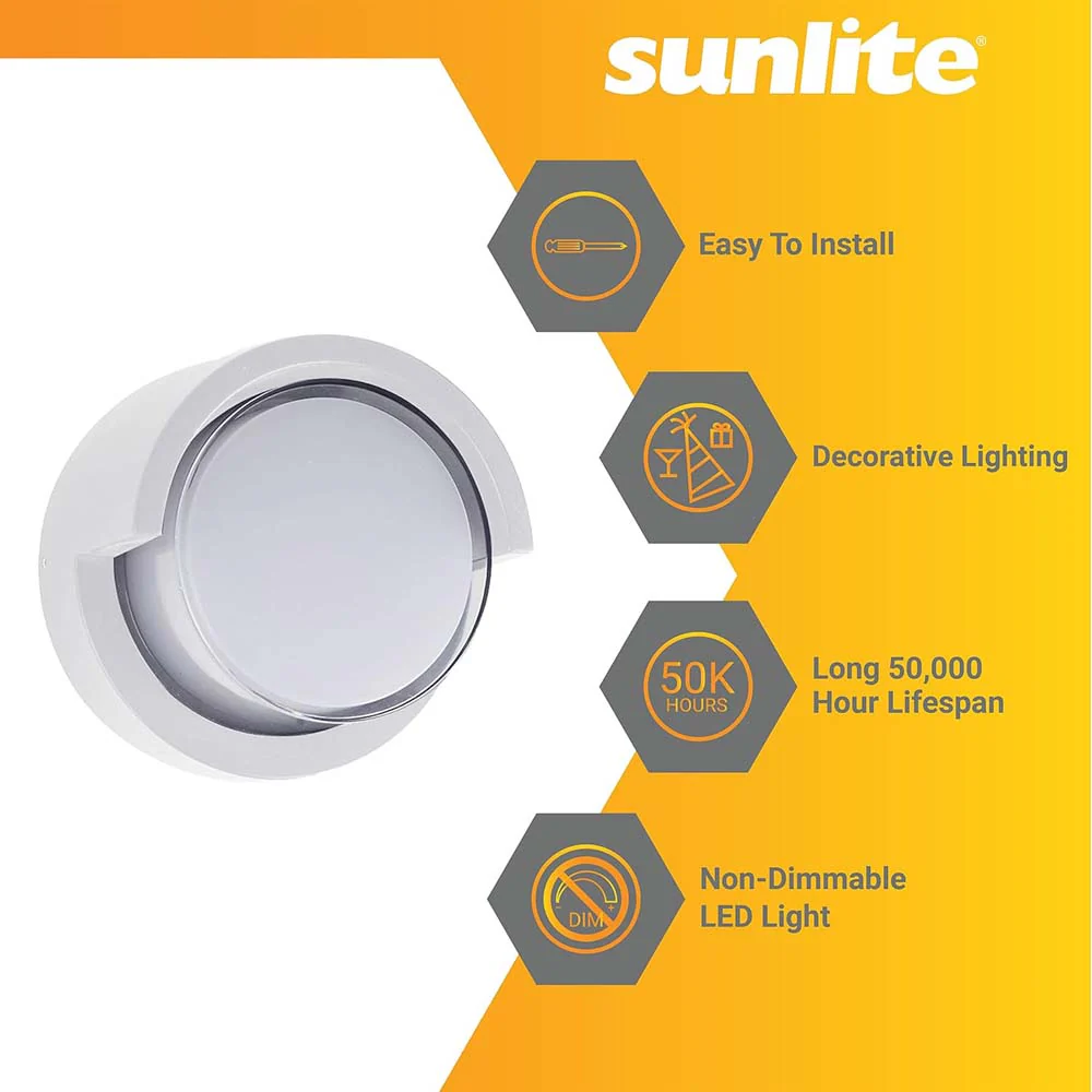 Sunlite 12w LED Canopy Round Modern Outdoor Fixture CCT Selectable - 60w equiv - Image 4