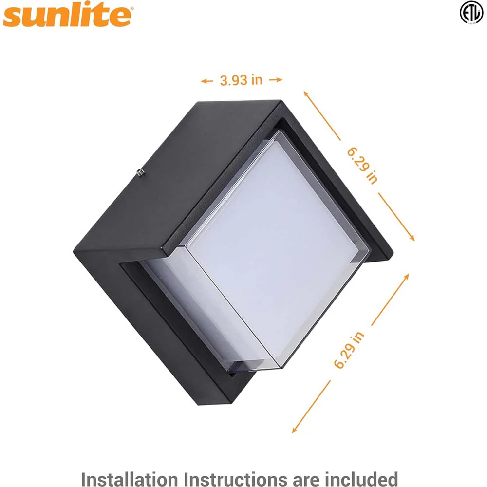 Sunlite 12w LED Canopy Square Modern Outdoor Fixture CCT Selectable - 60w equiv - Image 4