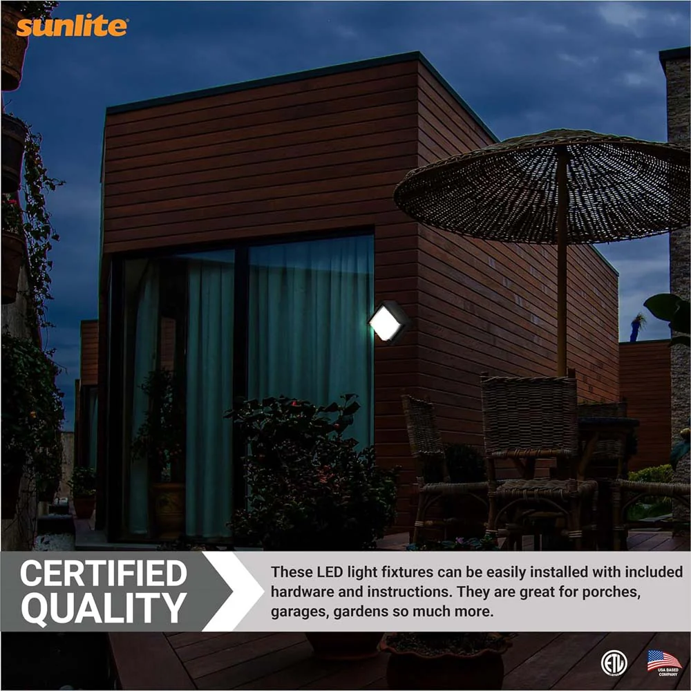 Sunlite 12w LED Canopy Square Modern Outdoor Fixture CCT Selectable - 60w equiv - Image 7