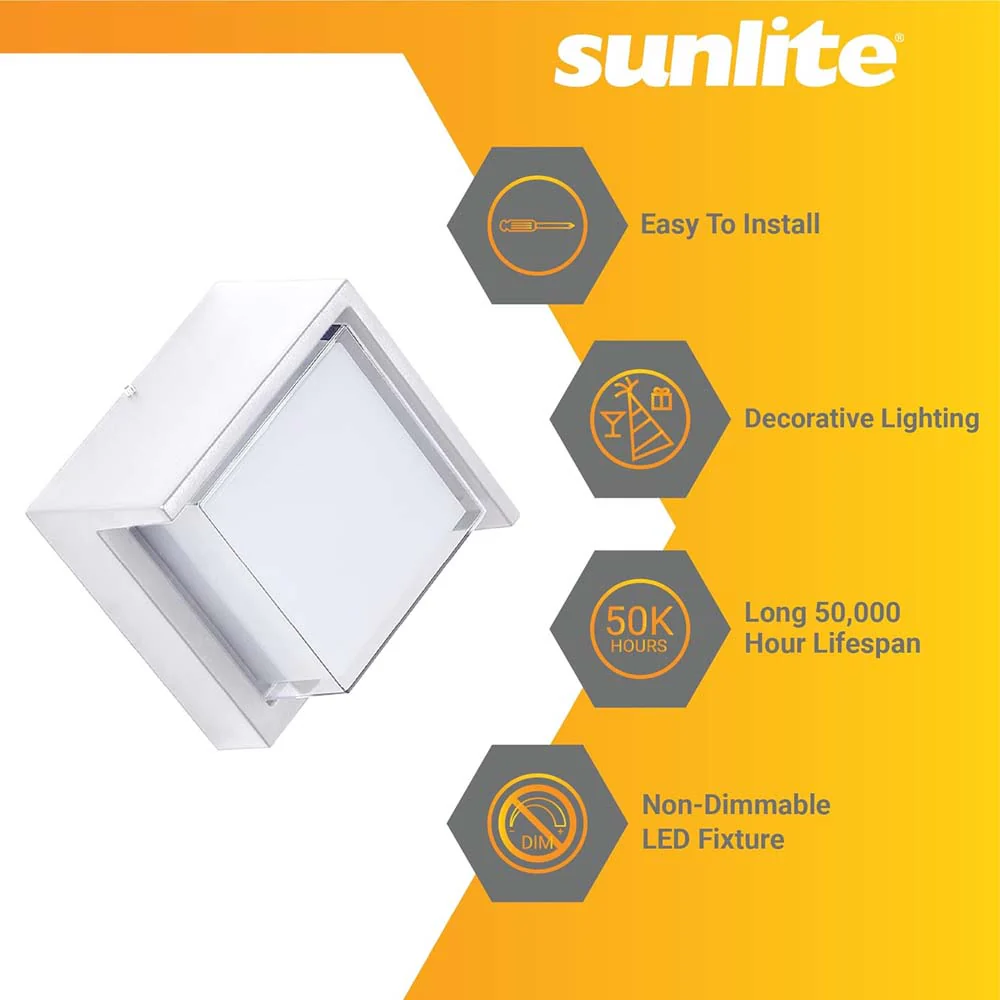 Sunlite 12w LED Canopy Square Modern Outdoor Fixture CCT Selectable - 60w equiv - Image 3