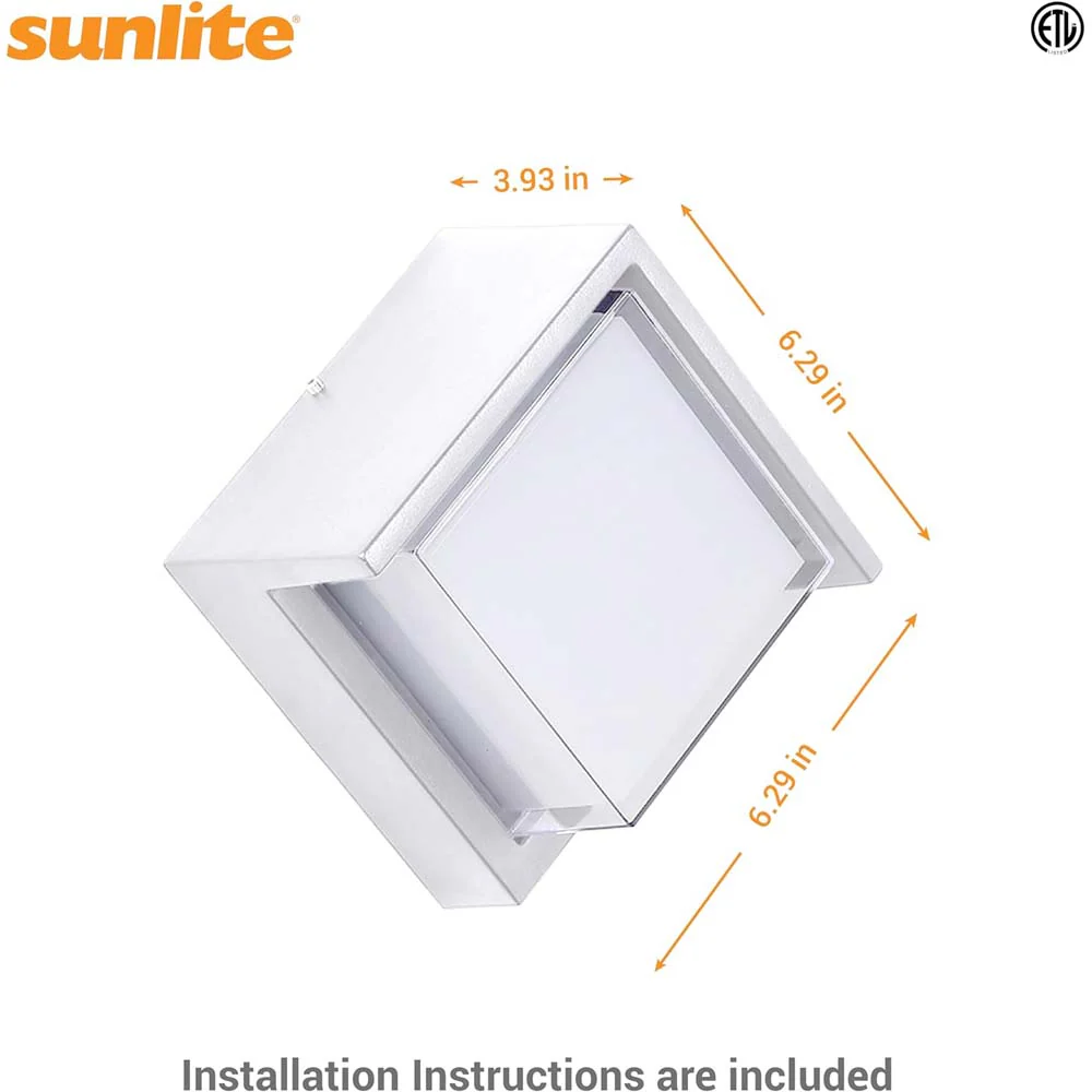 Sunlite 12w LED Canopy Square Modern Outdoor Fixture CCT Selectable - 60w equiv - Image 4