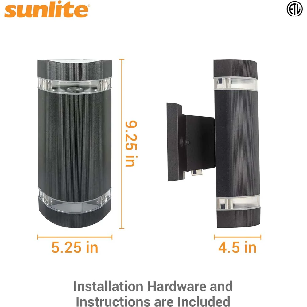 Sunlite 12w LED Half Circle Up/Down CCT Selectable Outdoor Wall Sconce Fixture - Image 2