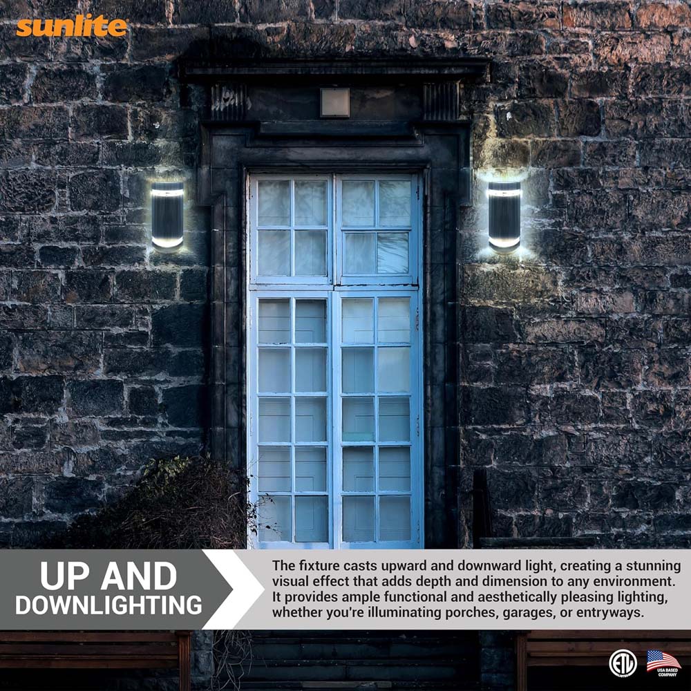 Sunlite 12w LED Half Circle Up/Down CCT Selectable Outdoor Wall Sconce Fixture - Image 5