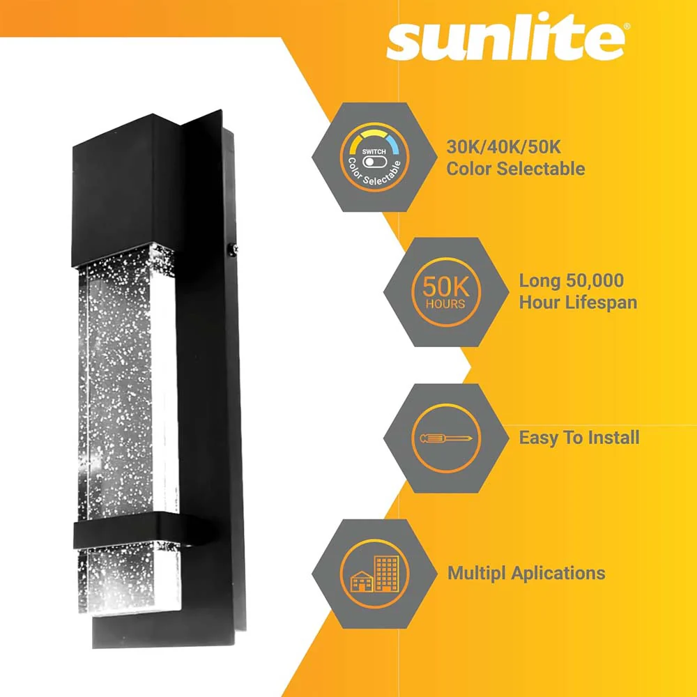 Sunlite 12w LED Raindrop Outdoor Wall Sconce Fixture CCT Selectable - 60w equiv - Image 4