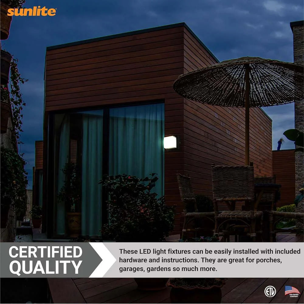 Sunlite 12w LED Square Modern Outdoor Light Fixture CCT Selectable - 60w equiv - Image 7