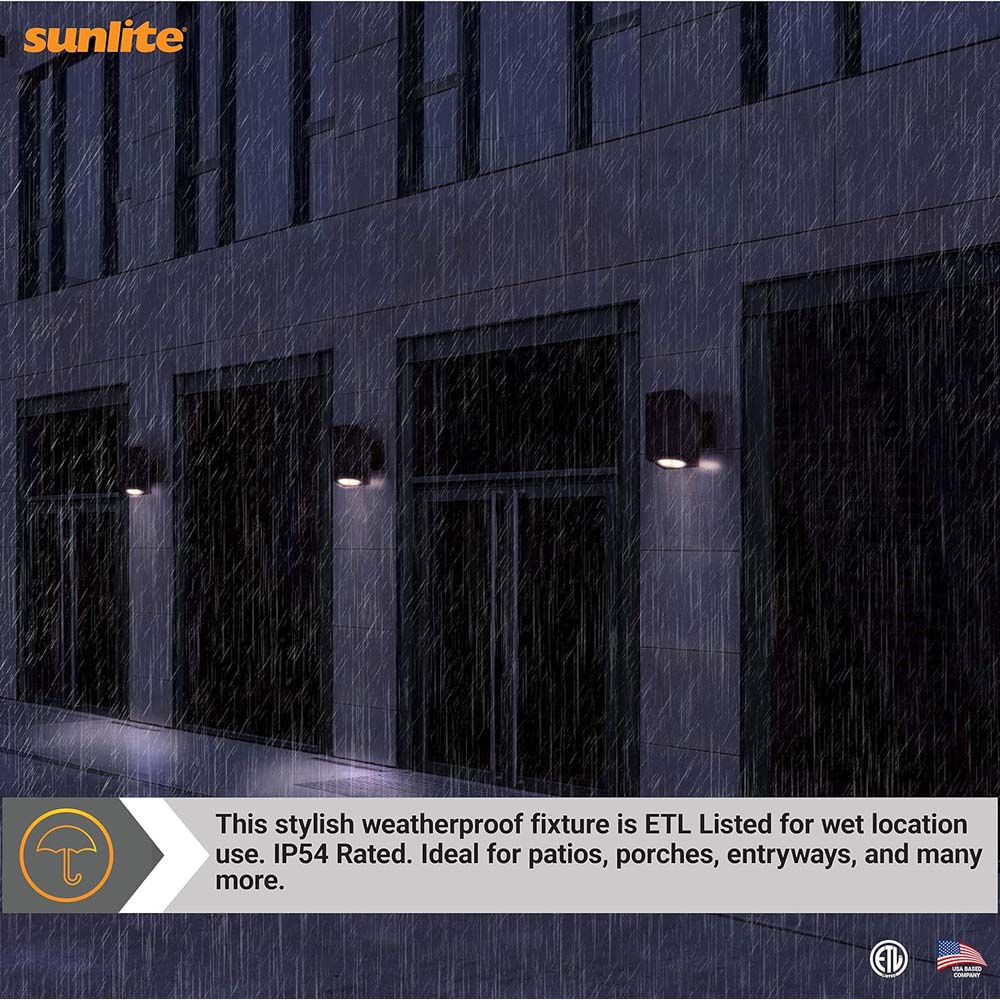 Sunlite 12w LED Square Up Or Down Wall Light Fixture CCT Selectable - 60w equiv - Image 7