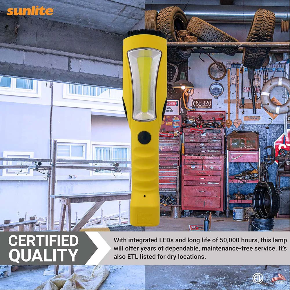 Sunlite 12w LED Yellow Portable Work Light Fixture 25F Power Cord 6200K Daylight - Image 6