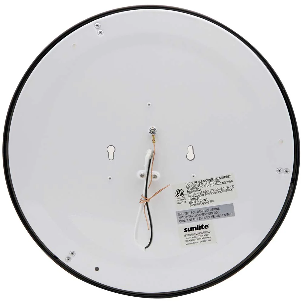 Sunlite 13 In. 20w LED Double Round Ceiling Fixture CCT Selectable - 100W equiv - Image 2