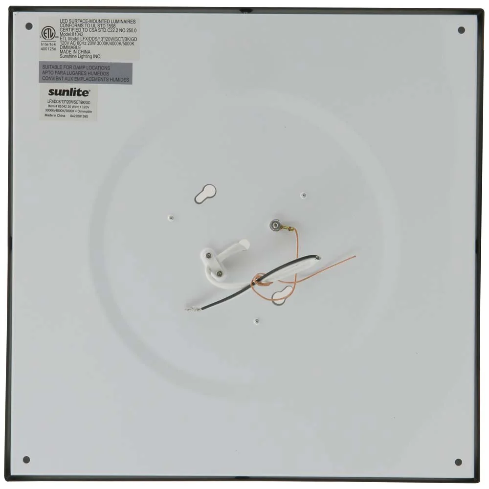 Sunlite 13 In. 20w LED Double Square Ceiling Fixture CCT Selectable - 100w equiv - Image 4