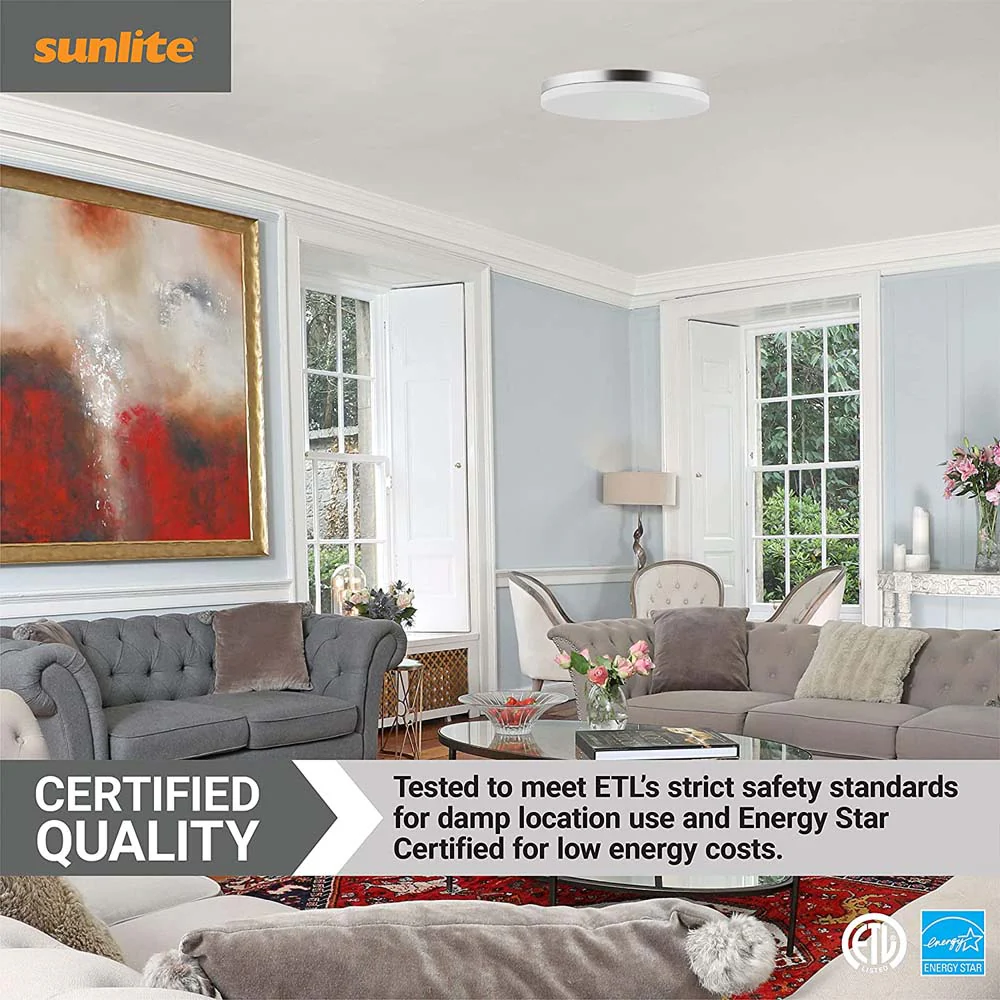 Sunlite 13-in Round LED Solid Band Fixture CCT Tunable White Finish - 120w-equiv - Image 6
