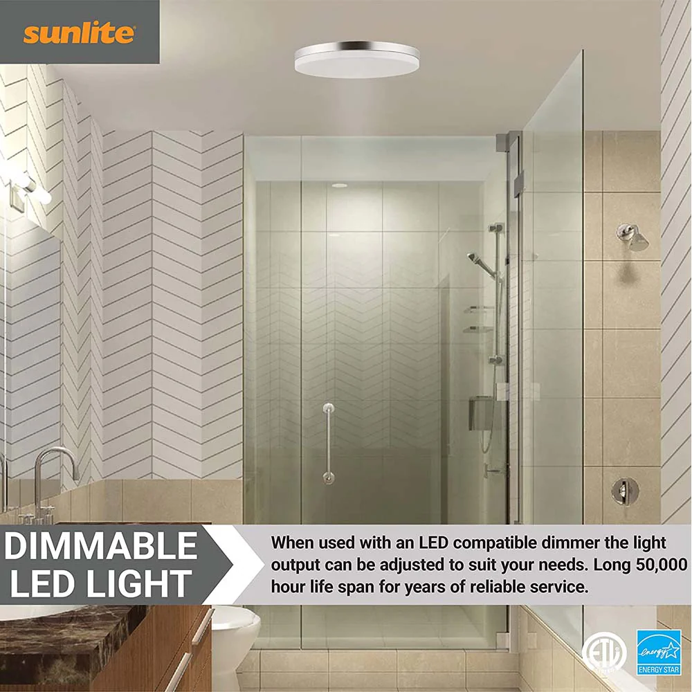 Sunlite 13-in Round LED Solid Band Fixture CCT Tunable White Finish - 120w-equiv - Image 7
