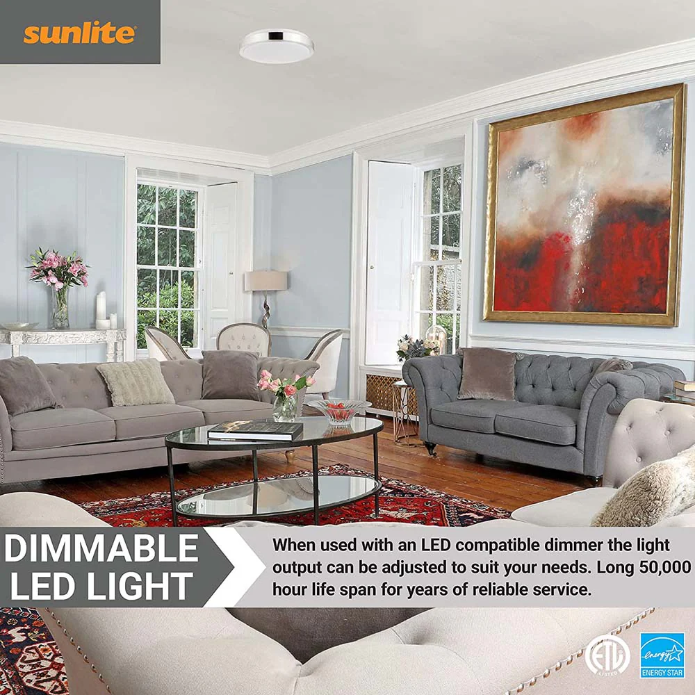 Sunlite 13-inRound LED Solid Band Fixture CCT Tunable White Finish - 100w-equiv - Image 4