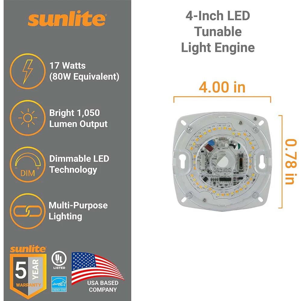 Sunlite 14-in 17w LED Light Engine CCT Lumens Selectable Dimmable - 80w equiv - Image 3