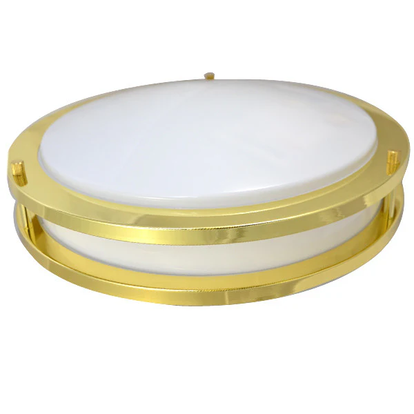 Sunlite 14in Band Trim Fixture Polished Brass - 2 Energy Star 23w Bulbs - Image 4