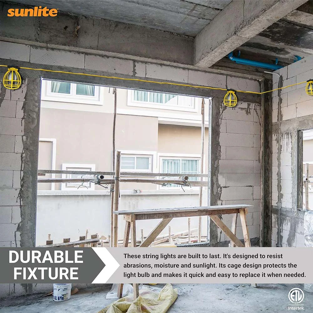 Sunlite 150w 50F Commercial Grade Cage String Light R26 Base 5-Sockets Bulb - Image 5