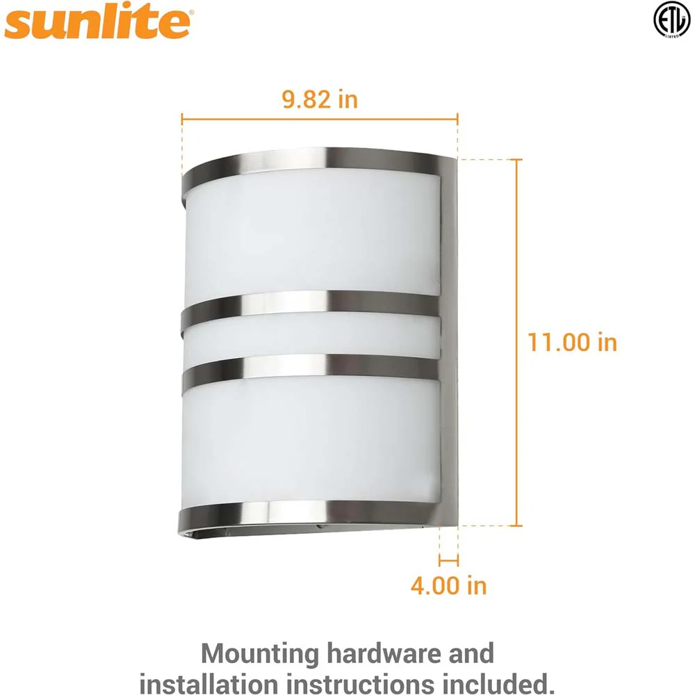 Sunlite 15w LED Half Cylinder Wall Sconce Fixture CCT Selectable - 75w equiv - Image 2