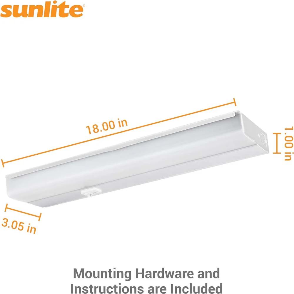 Sunlite 18-In 10w LED Under Cabinet Hardwired Fixture CCT Selectable - 60w equiv - Image 3