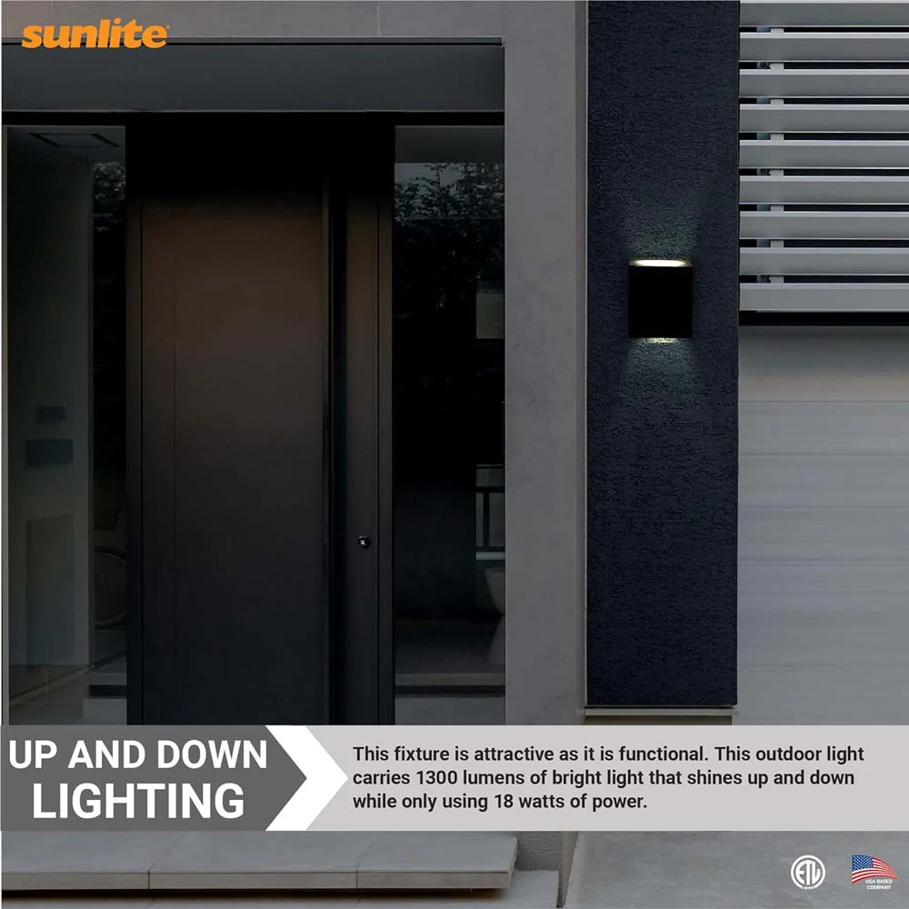 Sunlite 18w LED Cube Up And Down Outdoor Light Fixture CCT Selectable 120v - Image 6