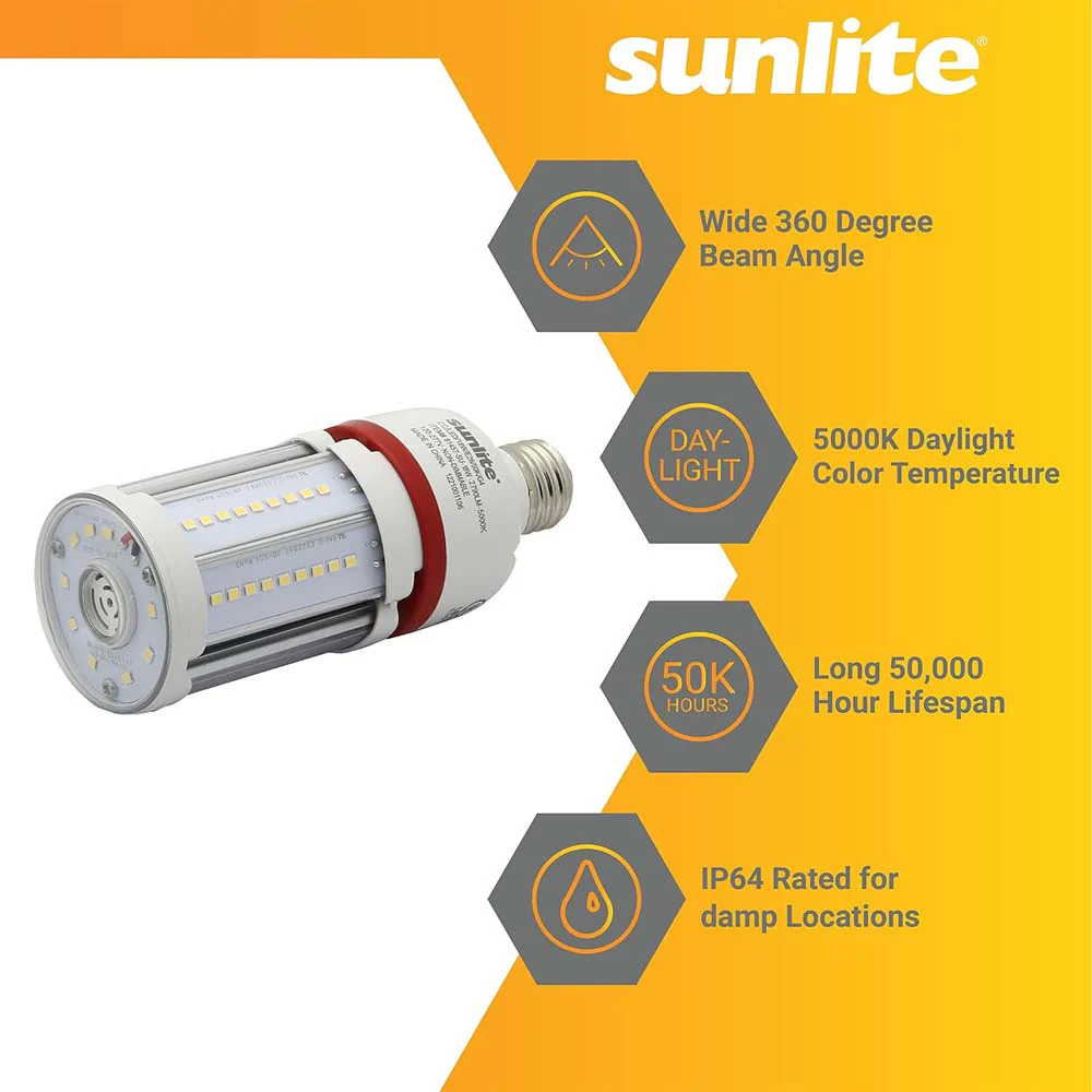 Sunlite 18w LED G4 Corncob 120-277v E26 Base 5000K Bulb - 70w Equiv - Image 3