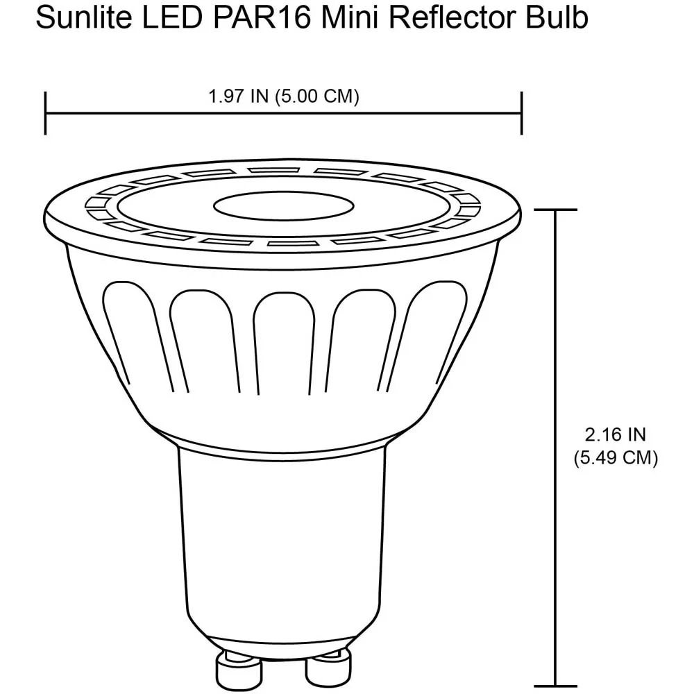 SUNLITE 3W 120V PAR16 GU10 60LED Blue Light Bulb - Image 2