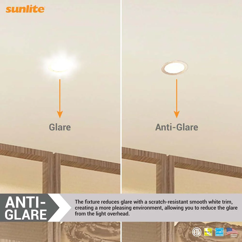 Sunlite 2-In 15w LED Round Regressed Downlight Fixture CCT Selectable Dimmable - Image 9