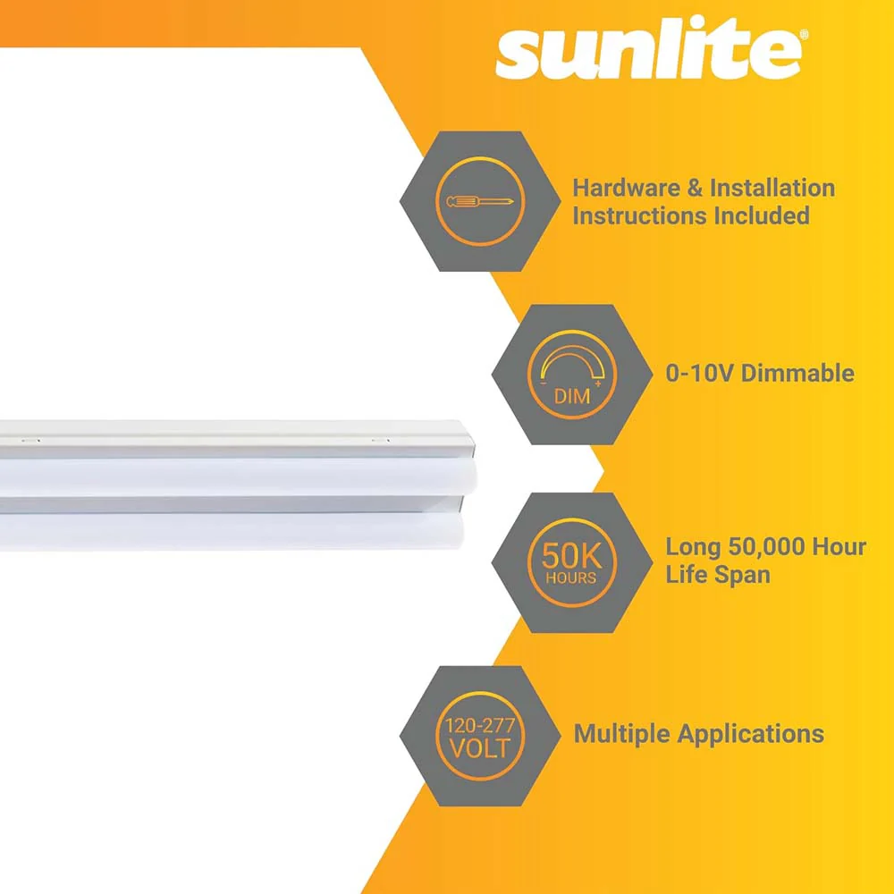 Sunlite 2-in 20w LED Linear Strip Light Fixture CCT Selectable Dimmable 120-277 - Image 3