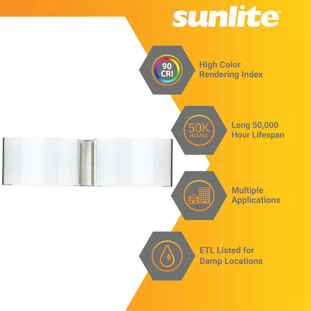 Sunlite 20w 2-Lights LED Decorative Vanity Fixture CCT Selectable -100w equiv - Image 4