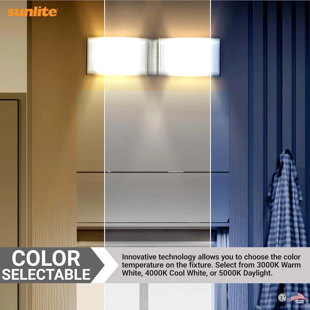 Sunlite 20w 2-Lights LED Decorative Vanity Fixture CCT Selectable -100w equiv - Image 6