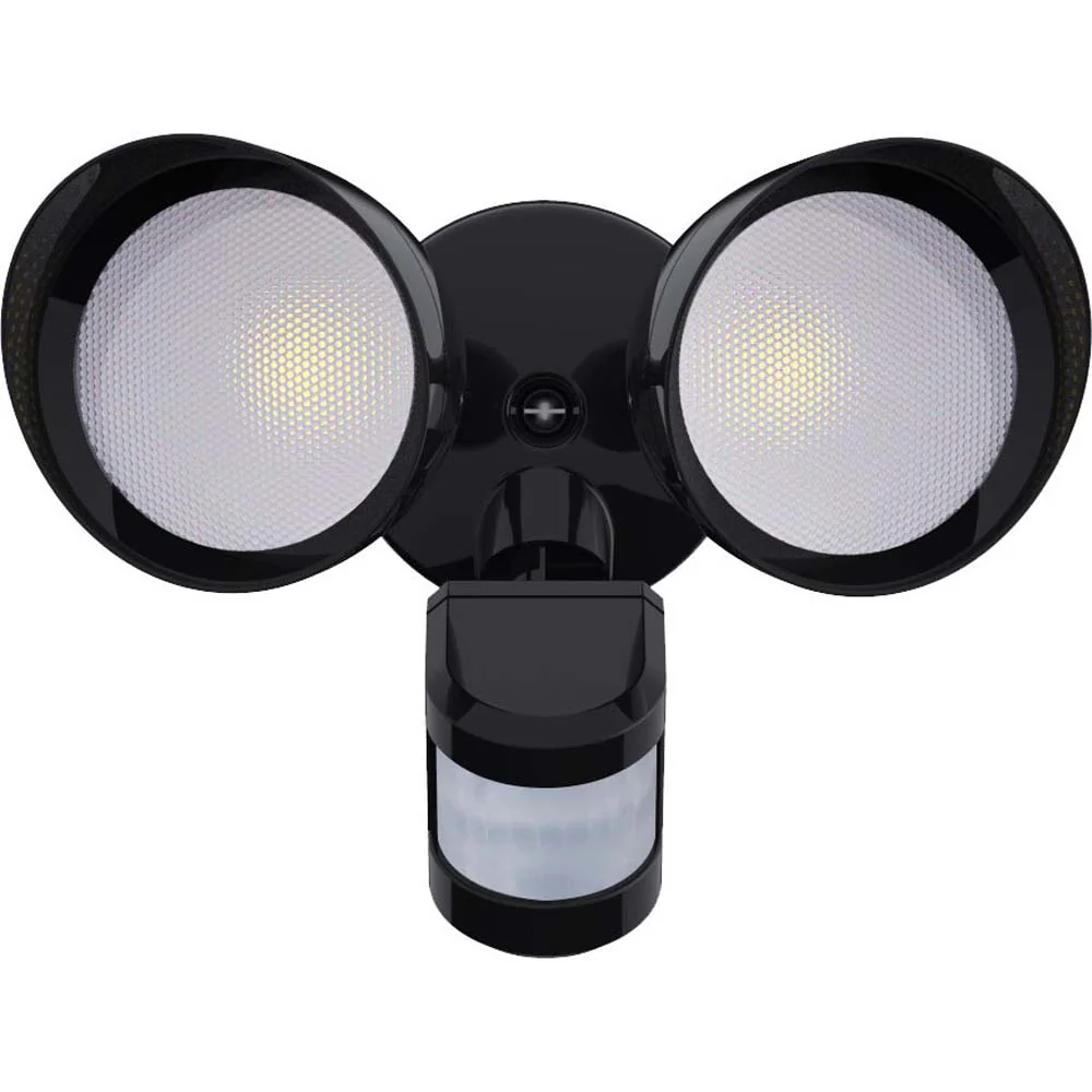 Sunlite 20w LED Dual-Head Round Wall Mount Flood Light with Motion Sensor - Image 2