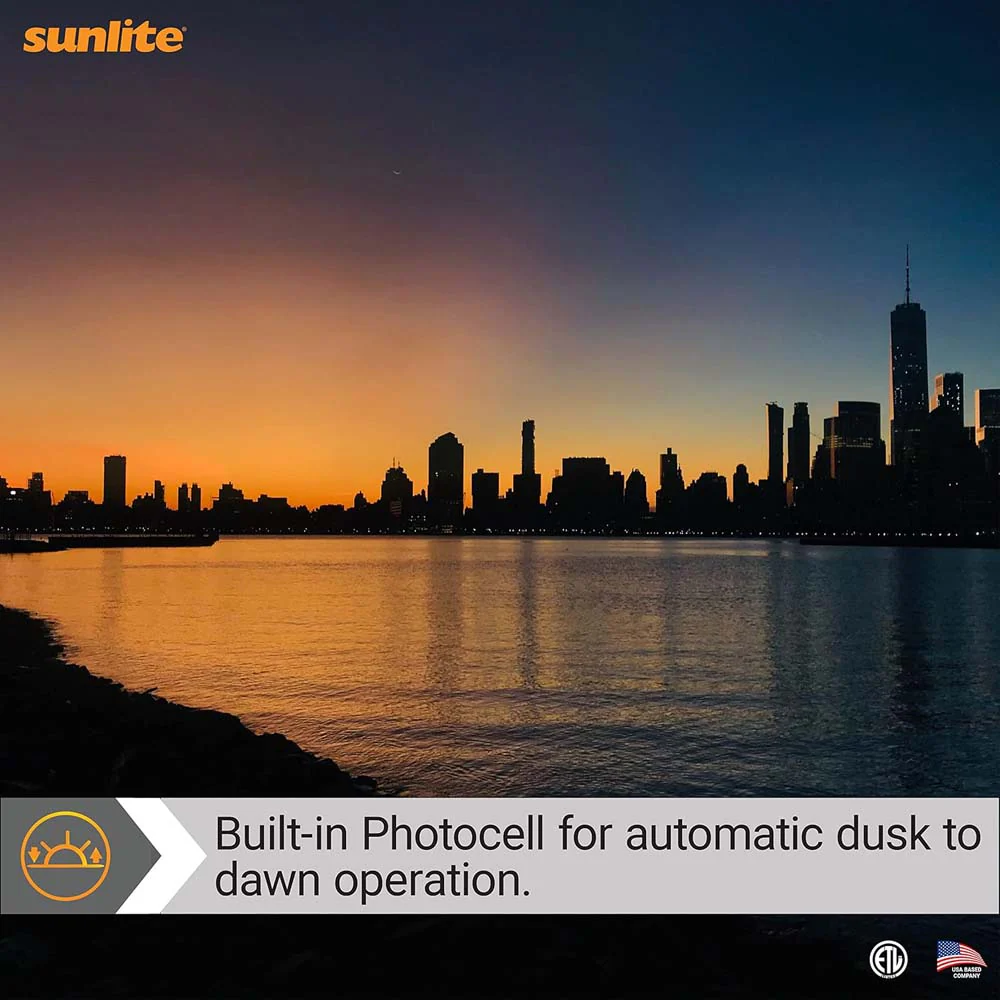 Sunlite 20w LED Outdoor Dual Head Security 3000K Warm White Light Fixture - Image 5