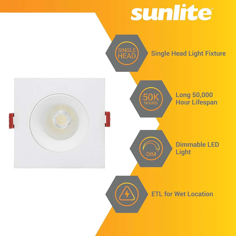 Sunlite 3.5-in 12w LED Single Head Gimbal Downlight Fixture CCT Tunable Dimmable - Image 4