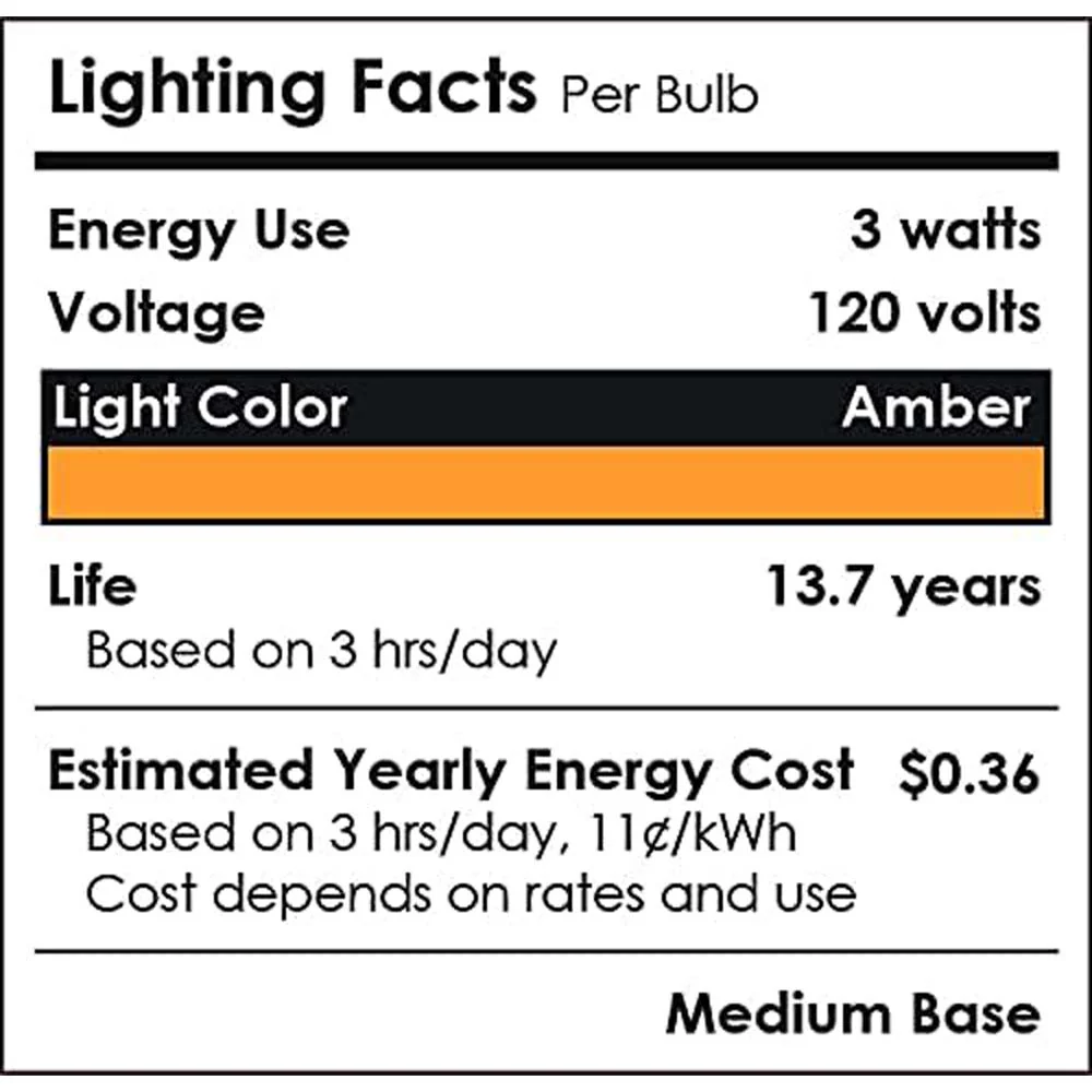 Sunlite 3w LED PAR20 Amber Colored Recessed Floodlight Bulb - 50w Equiv - Image 5