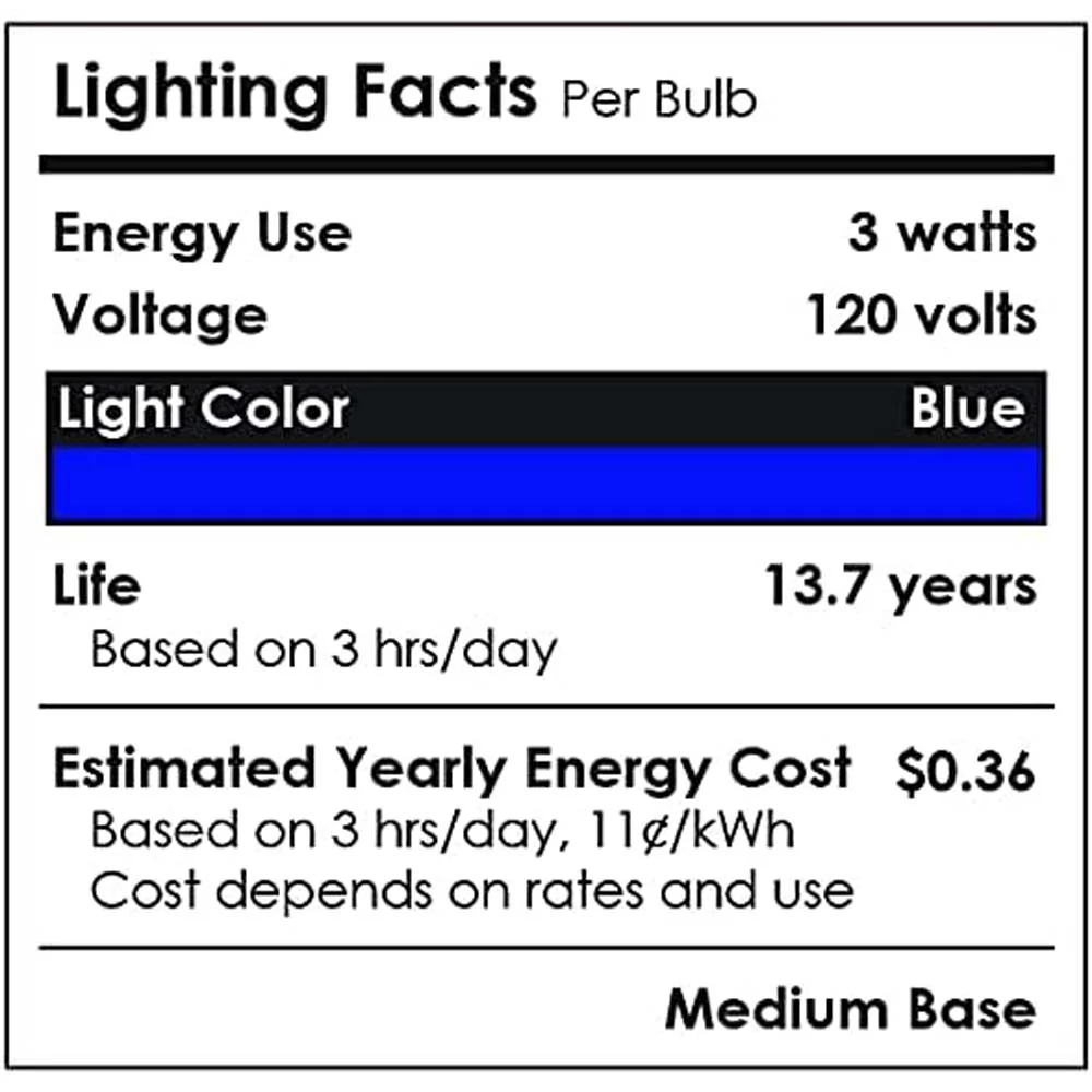 Sunlite 3w LED PAR20 Blue Colored Recessed E26 Base Floodlight Bulb - 50W Equiv - Image 4