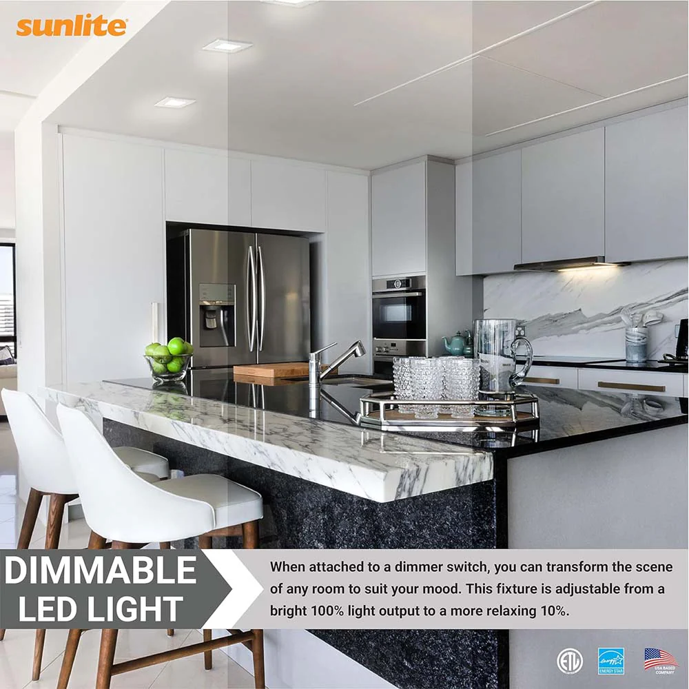 Sunlite 4-In 11w LED Square Retrofit Recessed Downlight CCT Selectable Dimmable - Image 7