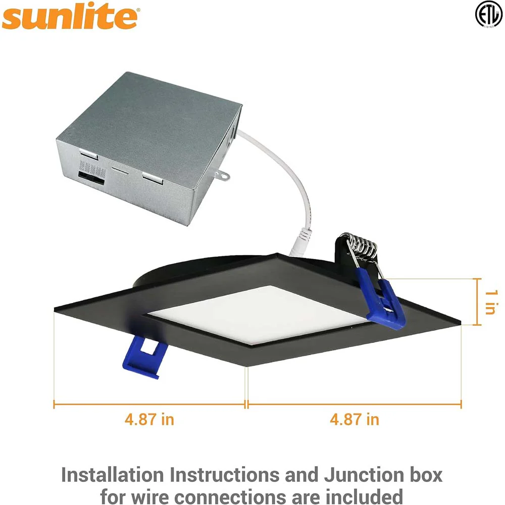 Sunlite 4-In 12w LED Recessed Slim Downlight Fixture CCT Selectable - 65W equiv - Image 2