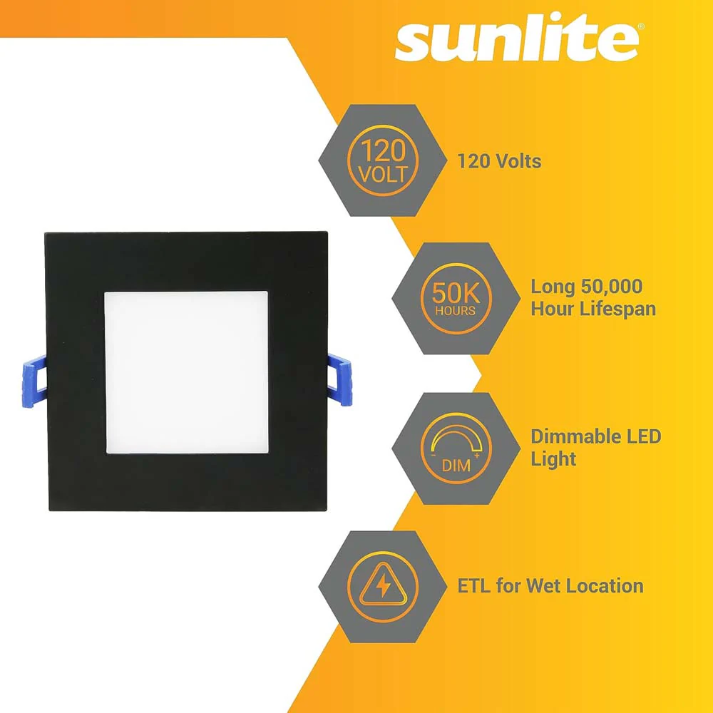 Sunlite 4-In 12w LED Recessed Slim Downlight Fixture CCT Selectable - 65W equiv - Image 4