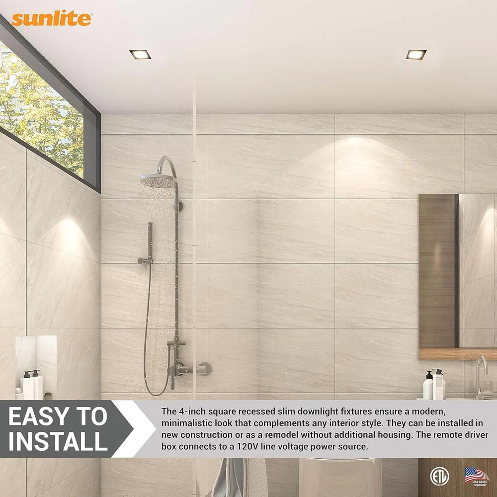Sunlite 4-In 12w LED Recessed Slim Downlight Fixture CCT Selectable - 65W equiv - Image 6