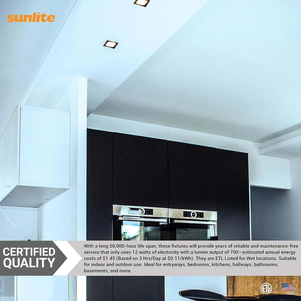 Sunlite 4-In 12w LED Recessed Slim Downlight Fixture CCT Selectable - 65W equiv - Image 7