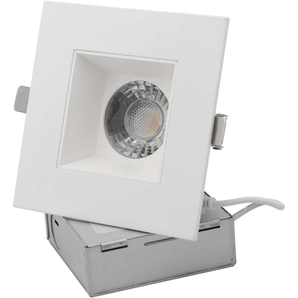 Sunlite 4-In 12w LED Square Regressed Downlight Fixture CCT Selectable Dimmable